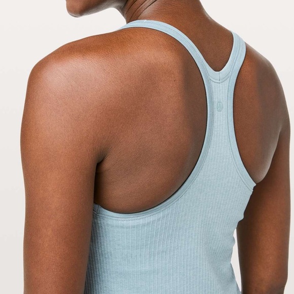 Lululemon Ebb To Street II Racerback Ribbed Tank Top in Blue Cast - Picture 4 of 8